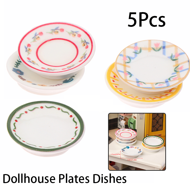 5Pcs 1/12 Dollhouse Mini Plate - đánh giá và giá Art Craft House