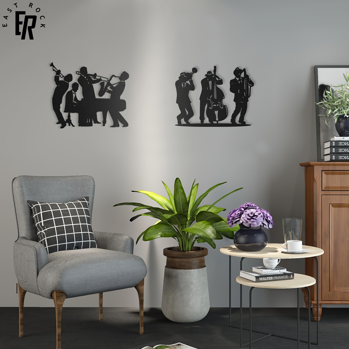Metal Musician Silhouette Wall - đánh giá và giá Art Craft Logo