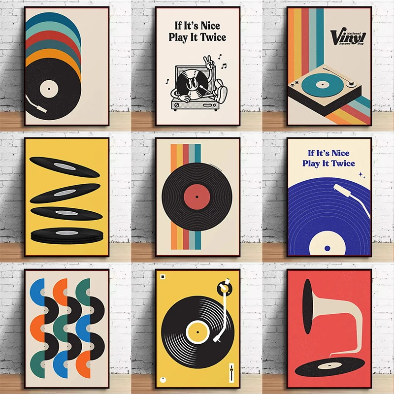 Mid Century Vinyl Record Canva - đánh giá và giá Art Craft House