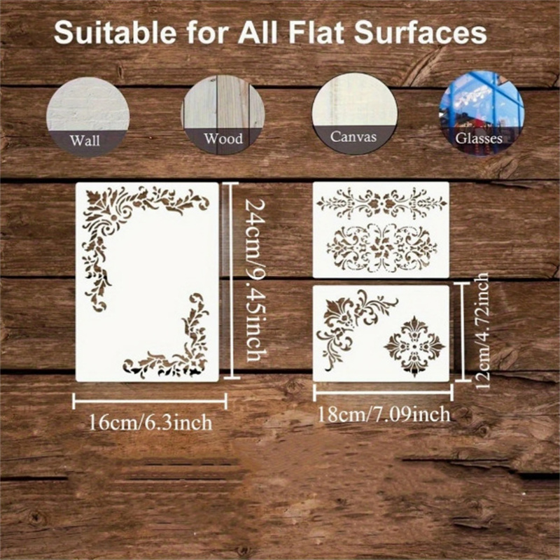 6Pcs Floral Corner Stencils fo - đánh giá và giá Art Craft Furniture