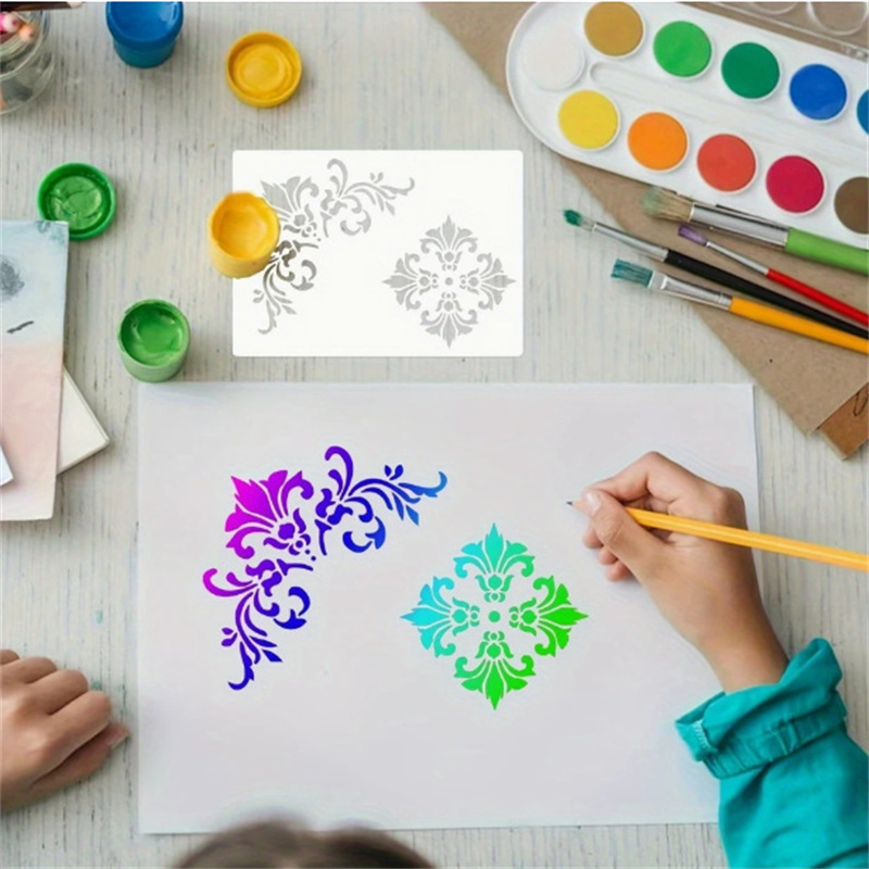 6Pcs Floral Corner Stencils fo - đánh giá và giá Art Craft Furniture