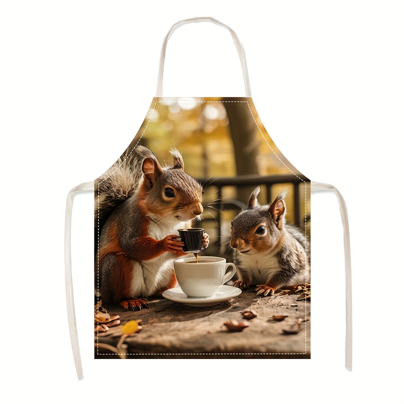 Linen Apron Squirrel Coffee Sc - đánh giá và giá Art Craft Gift Ideas