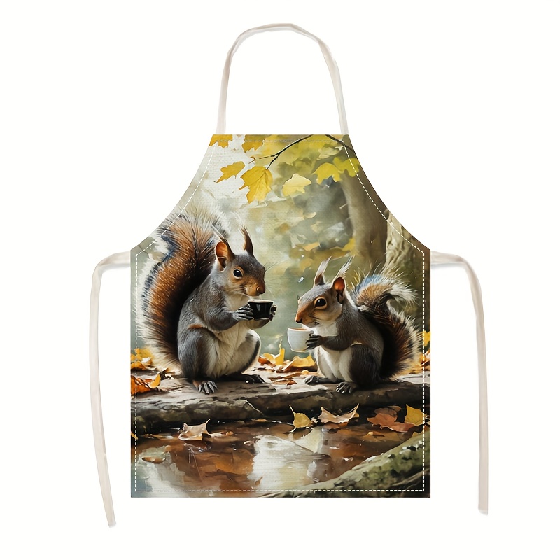 Linen Apron Squirrel Coffee Sc - đánh giá và giá Art Craft Gift Ideas
