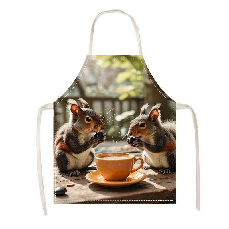 Linen Apron Squirrel Coffee Sc - đánh giá và giá Art Craft Gift Ideas