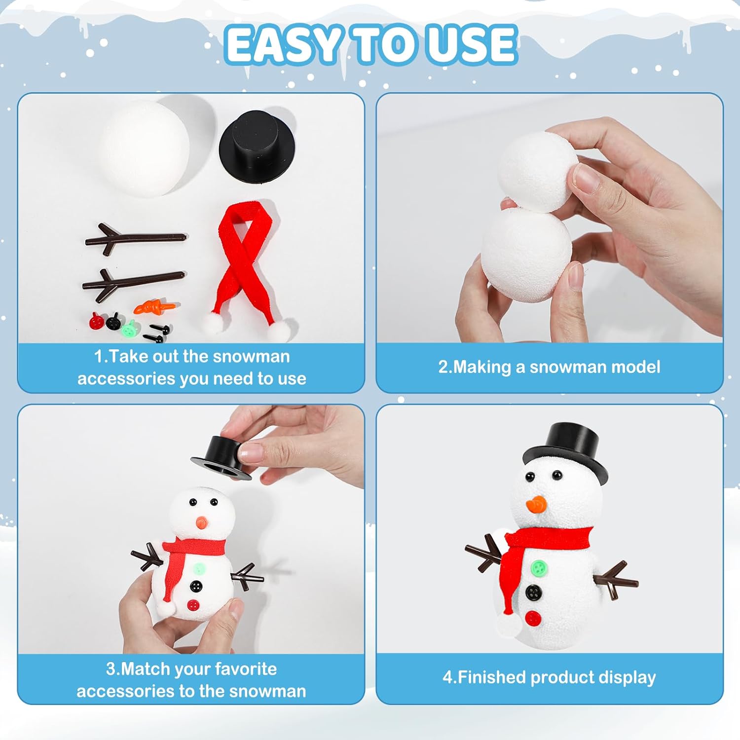 12 DIY Snowman set toys, Chris - đánh giá và giá Art Craft Upholstery